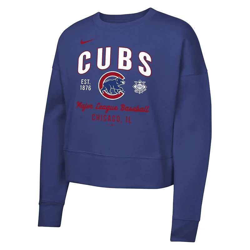 Girls Youth Nike Chicago Cubs Fleece Sweatshirt