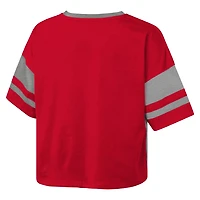 Girls Youth Ohio State Buckeyes The Playmaker Sleeve Stripe V-Neck Jersey T-Shirt