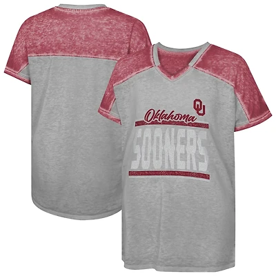 Girls Youth Oklahoma Sooners Up for Anything Colorblock Dolman V-Neck T-Shirt