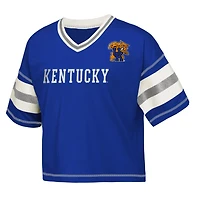 Girls Youth Outerstuff Kentucky Wildcats Gridiron Jersey V-Neck T-Shirt