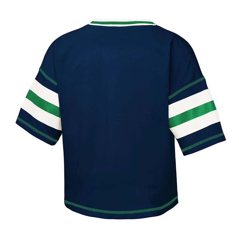 Girls Youth Outerstuff Notre Dame Fighting Irish Gridiron Jersey V-Neck T-Shirt