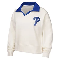 Girls Youth Philadelphia Phillies Ballpark Hit Collared V-Neck Pullover Sweatshirt