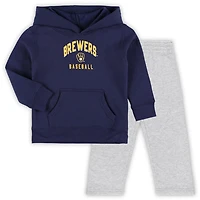 /Gray Milwaukee Brewers Play-By-Play Pullover Fleece Hoodie  Pants Set