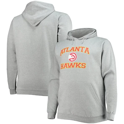 Heathered Gray Atlanta Hawks Big  Tall Heart Soul Pullover Hoodie