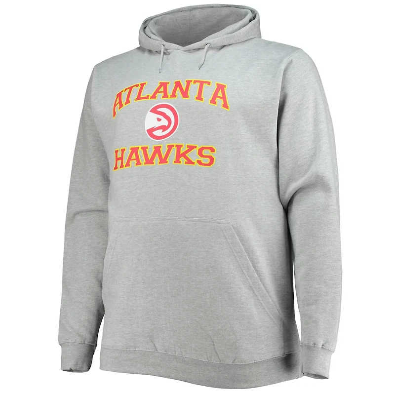 Heathered Gray Atlanta Hawks Big  Tall Heart Soul Pullover Hoodie