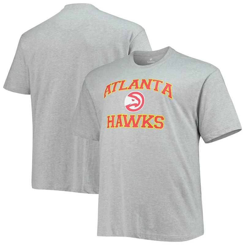 Heathered Gray Atlanta Hawks Big  Tall Heart Soul T-Shirt