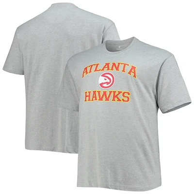 Heathered Gray Atlanta Hawks Big  Tall Heart Soul T-Shirt
