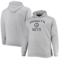 Heathered Gray Brooklyn Nets Big  Tall Heart Soul Pullover Hoodie