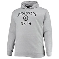Heathered Gray Brooklyn Nets Big  Tall Heart Soul Pullover Hoodie