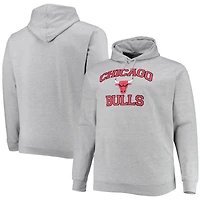 Heathered Gray Chicago Bulls Big  Tall Heart  Soul Pullover Hoodie