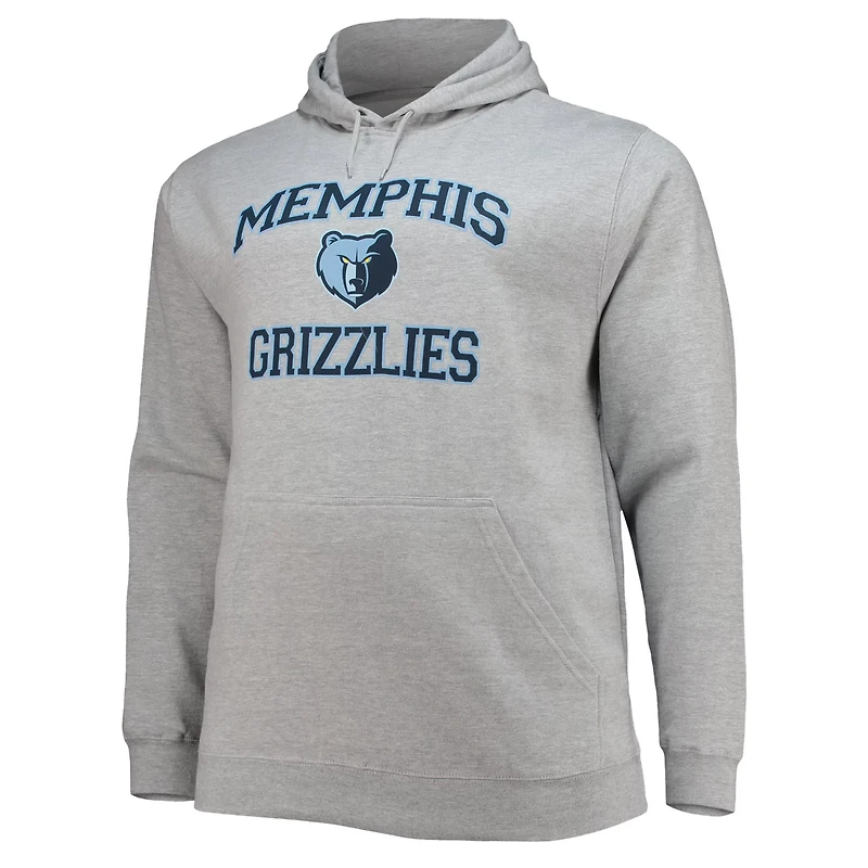 Heathered Gray Memphis Grizzlies Big  Tall Heart Soul Pullover Hoodie