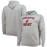 Heathered Gray Miami Heat Big  Tall Heart Soul Pullover Hoodie
