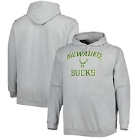 Heathered Gray Milwaukee Bucks Big  Tall Heart Soul Pullover Hoodie