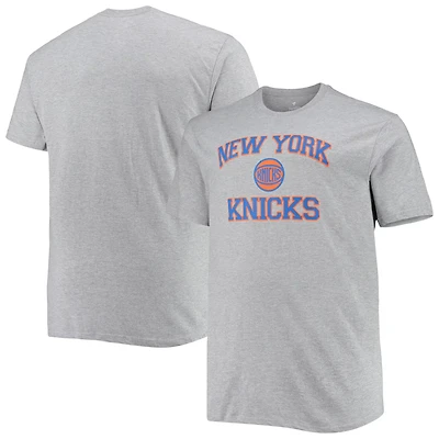 Heathered Gray New York Knicks Big  Tall Heart Soul T-Shirt