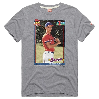 Homage Chipper Jones Atlanta Braves Topps Baseball Card Tri-Blend T-Shirt