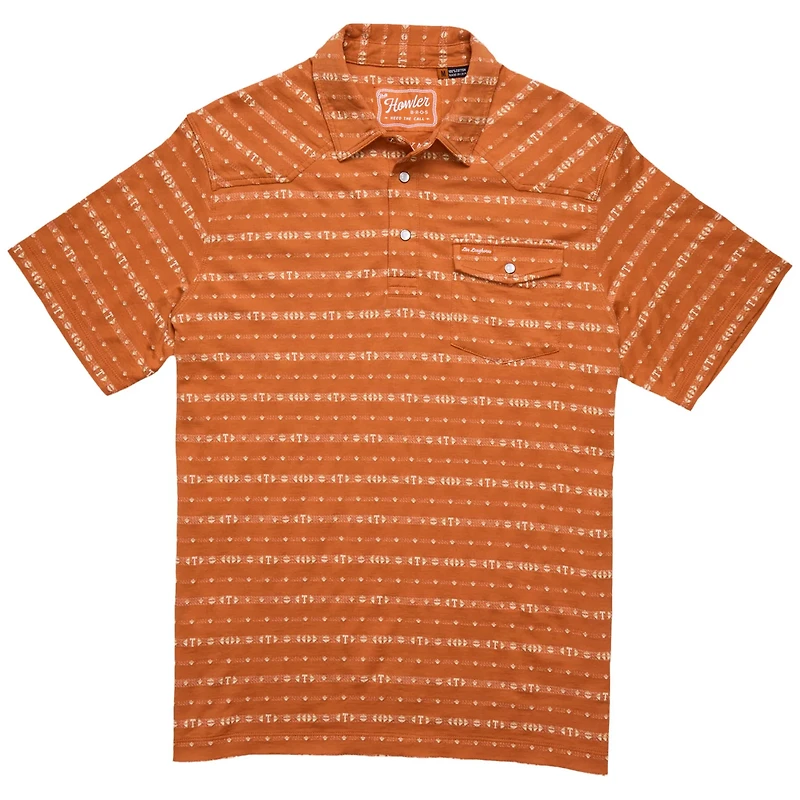 Howler Brothers Texas Longhorns Jacquard Ranchero Polo