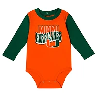Hunter Miami Hurricanes Double Up Long Sleeve Bodysuit  Pant Set