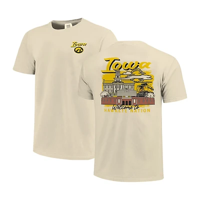 Image One Iowa Hawkeyes Comfort Colors Hand-Drawn Campus Stack T-Shirt