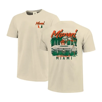 Image One Miami Hurricanes Comfort Colors Hand-Drawn Campus Stack T-Shirt