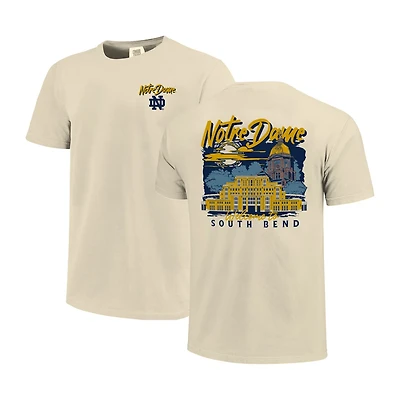 Image One Notre Dame Fighting Irish Comfort Colors Hand-Drawn Campus Stack T-Shirt