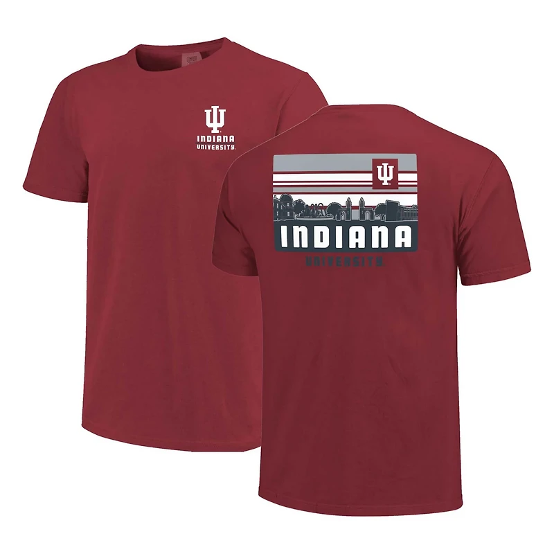 Indiana Hoosiers Striped Campus Skyline T-Shirt