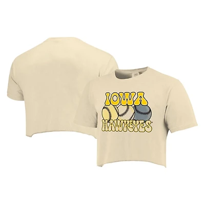 Iowa Hawkeyes Comfort Colors Baseball Cropped T-Shirt