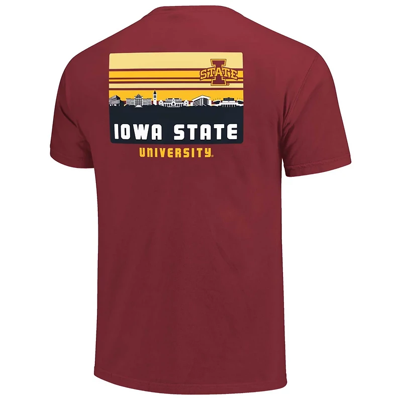 Iowa State Cyclones Striped Campus Skyline T-Shirt