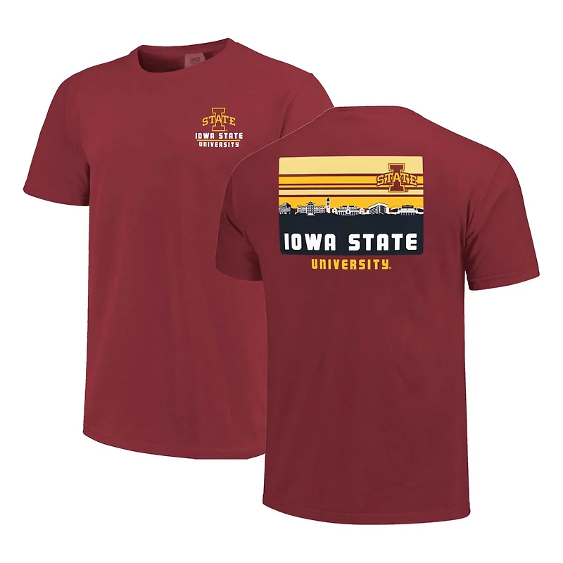 Iowa State Cyclones Striped Campus Skyline T-Shirt