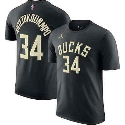 Jordan Brand Giannis Antetokounmpo Milwaukee Bucks 2022/23 Statement Edition Name  Number T-Shirt