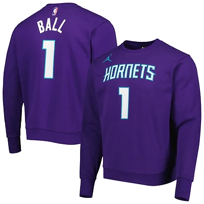 Jordan Brand LaMelo Ball Charlotte Hornets Statement Name  Number Pullover Sweatshirt