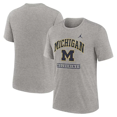 Jordan Brand Michigan Wolverines Arch Over Logo Tri-Blend T-Shirt