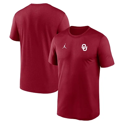 Jordan Brand Oklahoma Sooners 2025 Sideline Small Logo Legend Performance T-Shirt