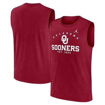 Jordan Brand Oklahoma Sooners Primetime Legend Lock Up Performance Muscle Tank Top