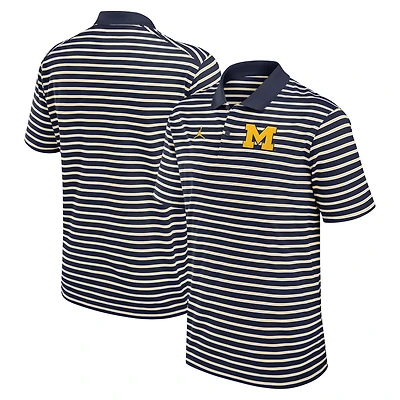 Jordan Brand White Michigan Wolverines Primetime Victory Striped Performance Polo