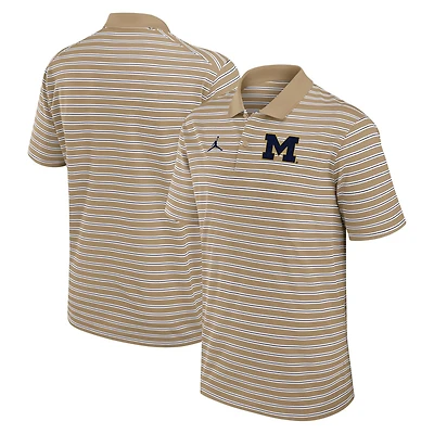 Jordan Brand White Michigan Wolverines Primetime Victory Striped Polo