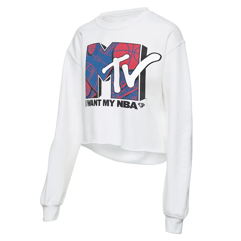 Junk Food NBA x MTV I Want My Cropped Fleece Pullover Sweatshirt