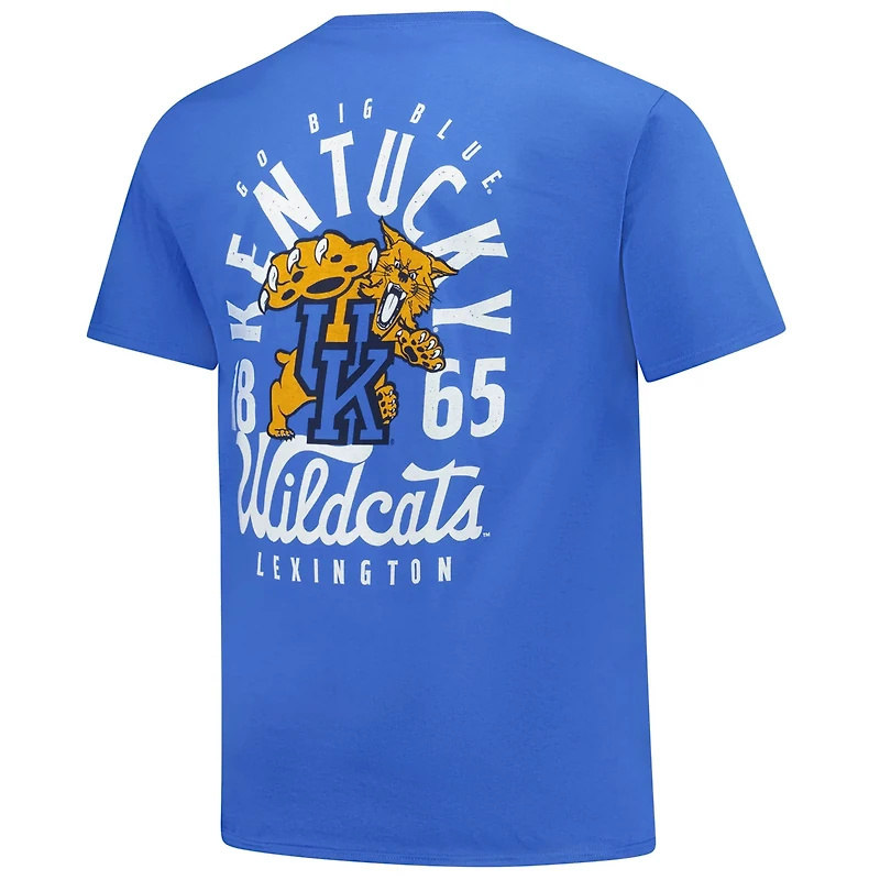 Kentucky Wildcats Big  Tall Mascot Overlay Essential Pocket T-Shirt