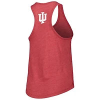 League Collegiate Wear Heather Indiana Hoosiers Two-Hit Intramural Tri-Blend Scoop Neck Racerback Tank Top