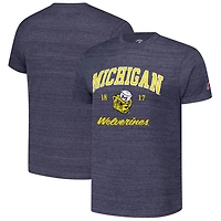 League Collegiate Wear Heather Michigan Wolverines Arch Script Victory Falls Tri-Blend T-Shirt