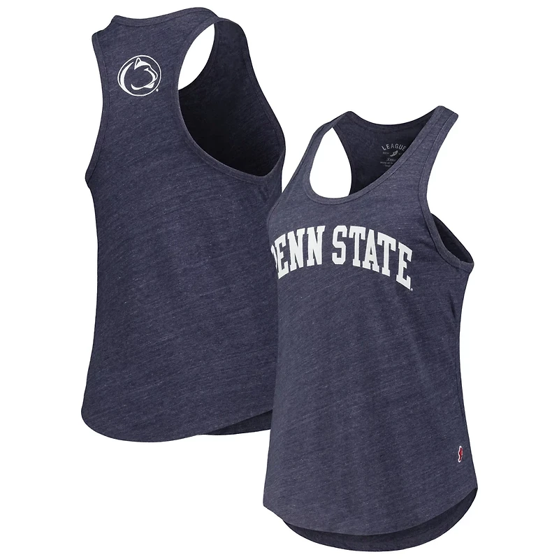 League Collegiate Wear Heather Penn State Nittany Lions Two-Hit Intramural Tri-Blend Scoop Neck Racerback Tank Top