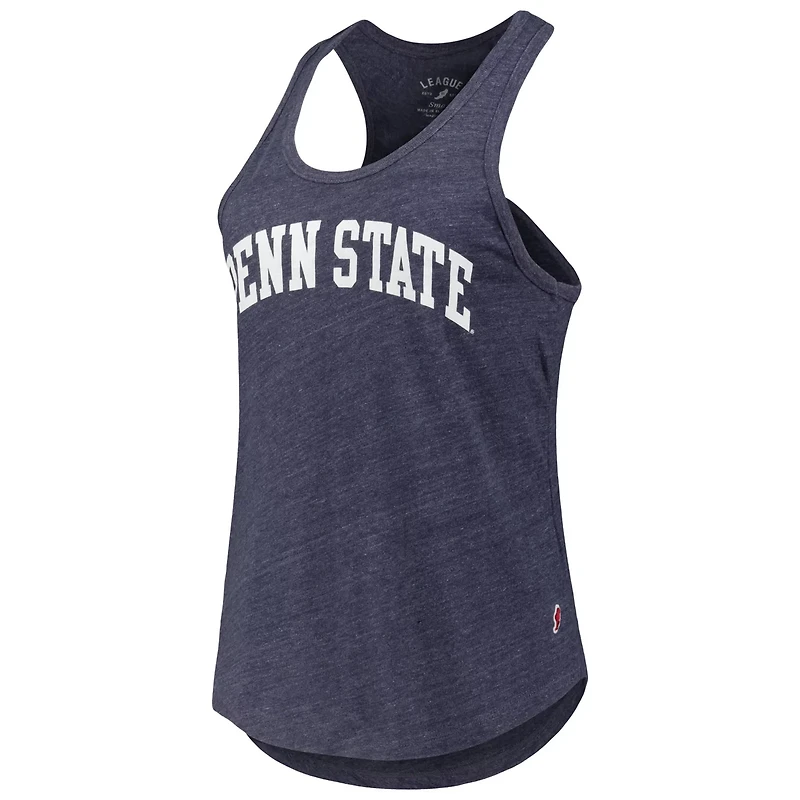 League Collegiate Wear Heather Penn State Nittany Lions Two-Hit Intramural Tri-Blend Scoop Neck Racerback Tank Top