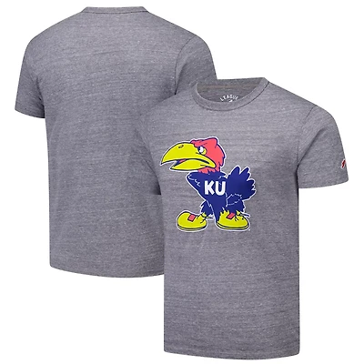 League Collegiate Wear Kansas Jayhawks Victory Falls Tri-Blend T-Shirt