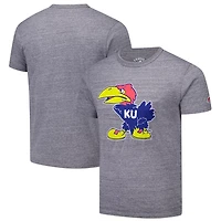 League Collegiate Wear Kansas Jayhawks Victory Falls Tri-Blend T-Shirt