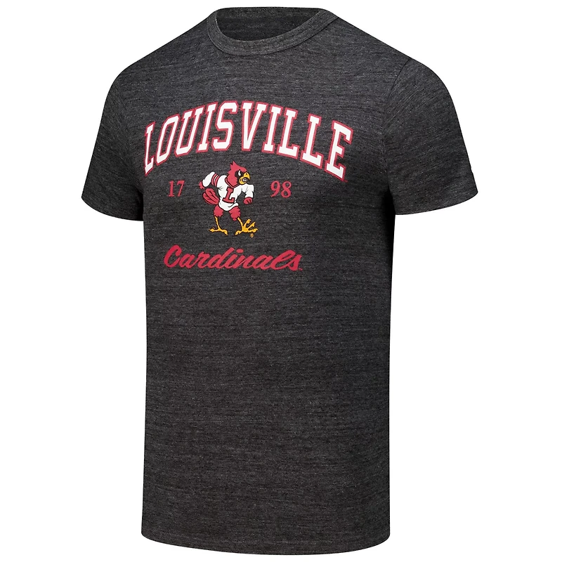 League Collegiate Wear Louisville Cardinals Arch Script Victory Falls Tri-Blend T-Shirt