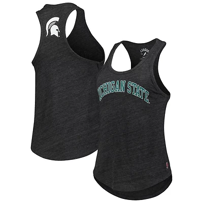 League Collegiate Wear Michigan State Spartans Two-Hit Intramural Tri-Blend Scoop Neck Racerback Tank Top