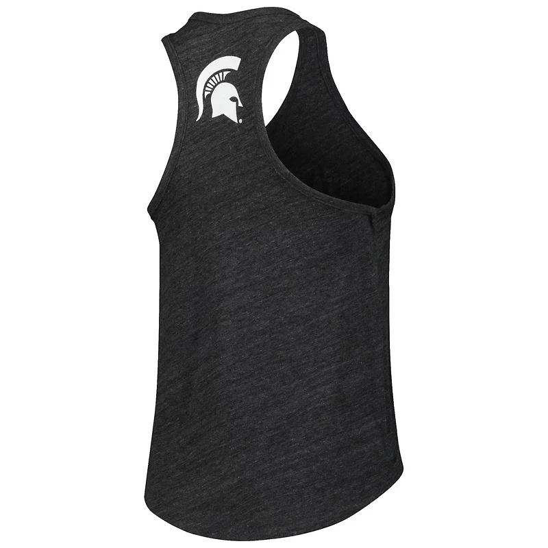 League Collegiate Wear Michigan State Spartans Two-Hit Intramural Tri-Blend Scoop Neck Racerback Tank Top
