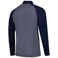 Levelwear Atlanta Braves Charter Striped Raglan Quarter-Zip Top