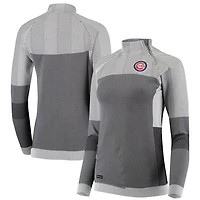 Levelwear Chicago Cubs Verse Asymmetrical Raglan Tri-Blend Quarter-Zip Jacket