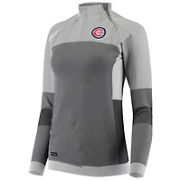 Levelwear Chicago Cubs Verse Asymmetrical Raglan Tri-Blend Quarter-Zip Jacket