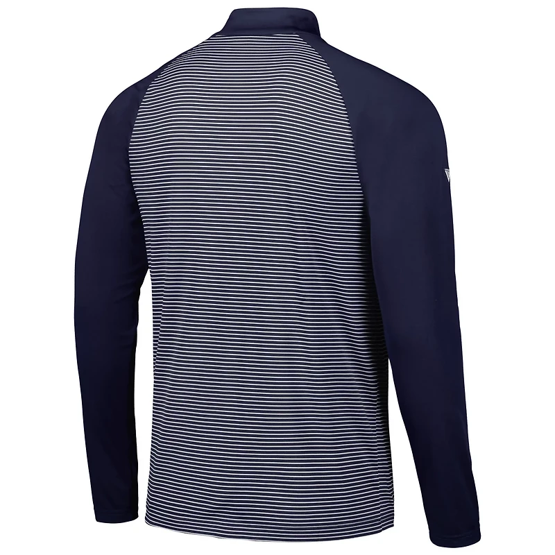 Levelwear Detroit Tigers Charter Striped Raglan Quarter-Zip Top